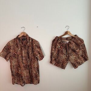 Leopard Print shirt and Shorts